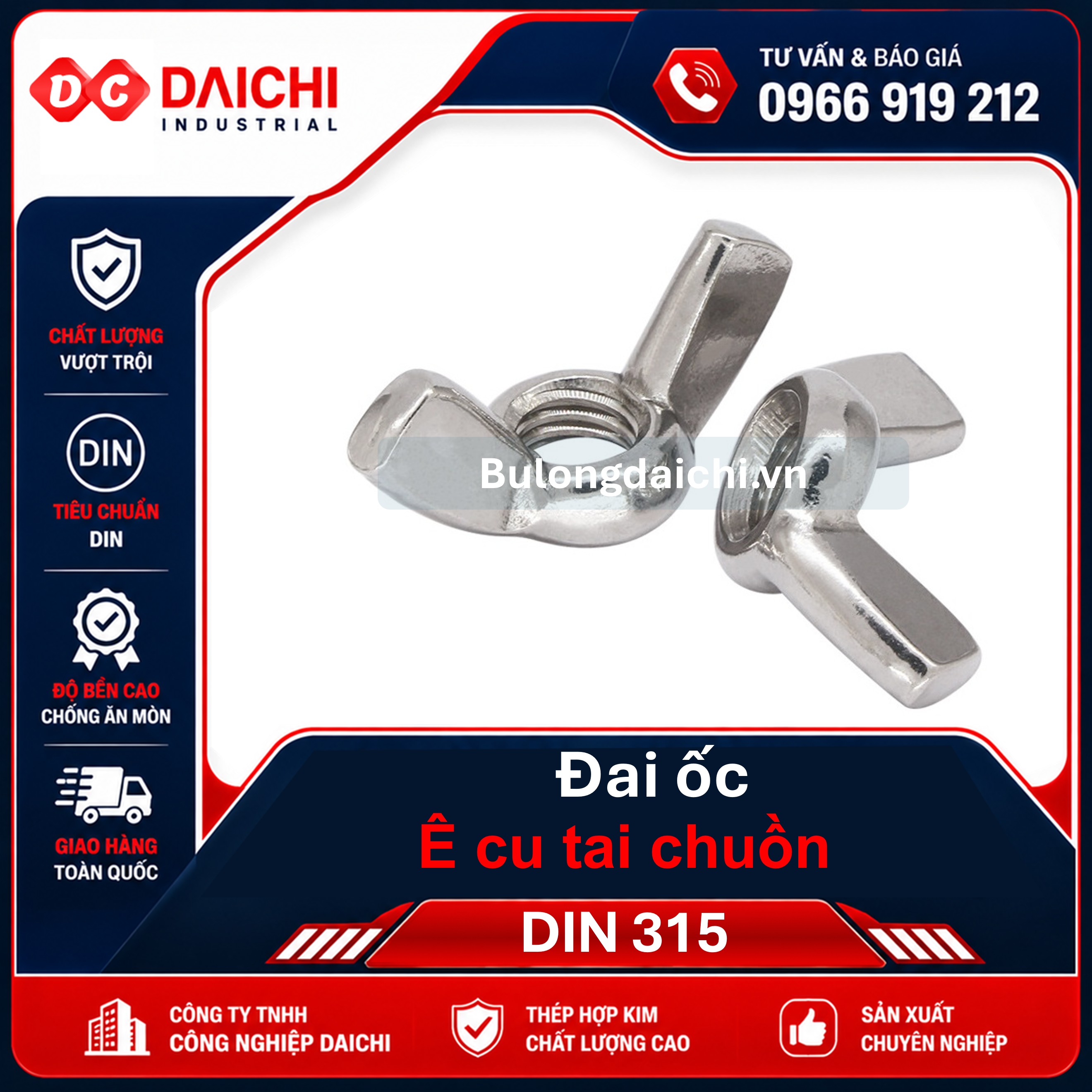 ĐAI ỐC TAI HỒNG DIN 315