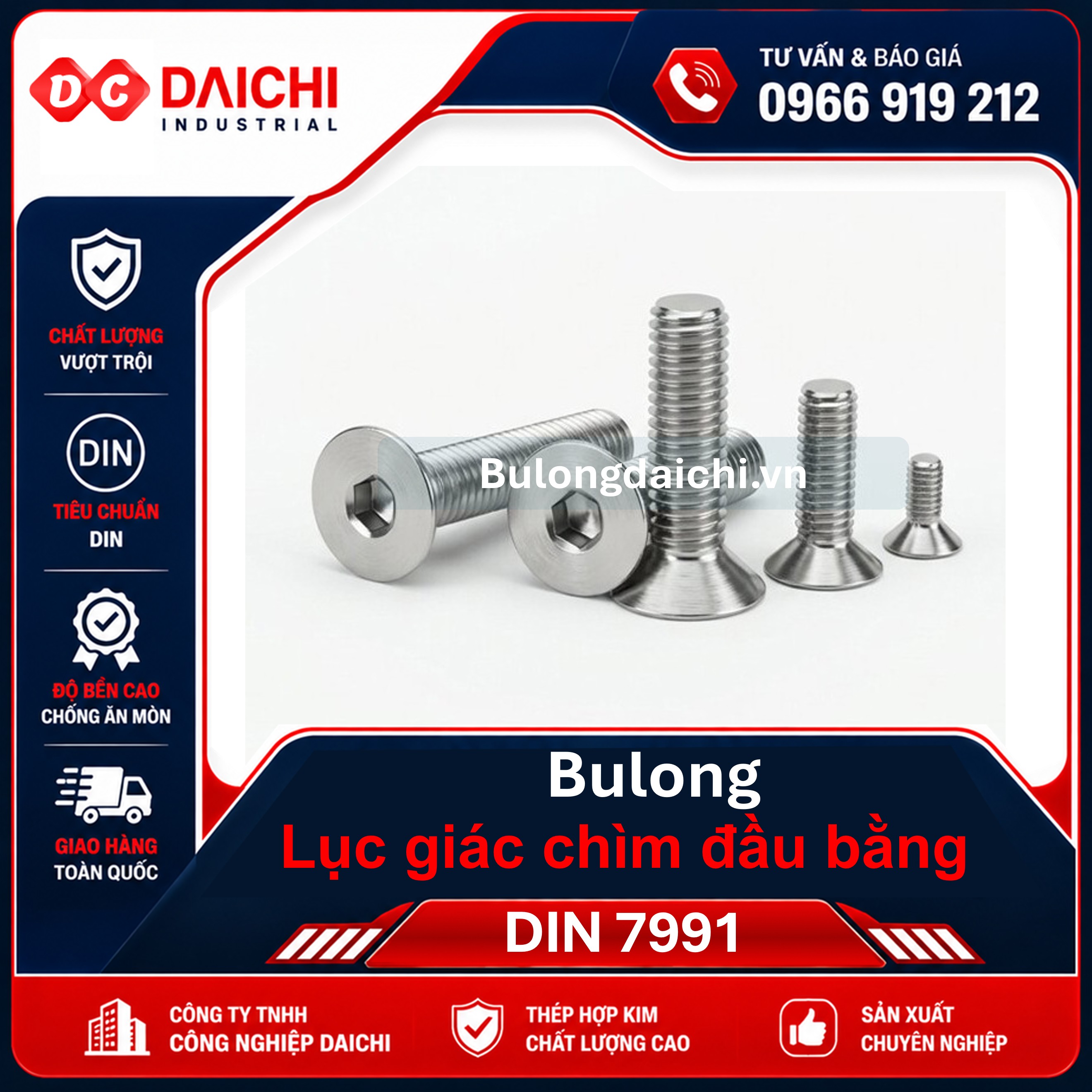 Bulong Lục Giác Chìm Đầu Bằng DIN 7991 | DAICHI