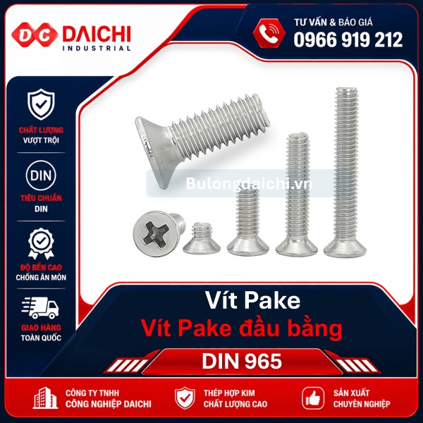 Vít Pake Đầu Bằng Inox DIN 965 Giá Tốt | DAICHI
