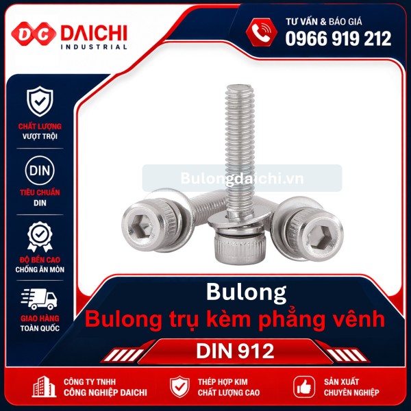 Bu Lông Inox Lục Giác Chìm Đầu Cầu DIN 7380