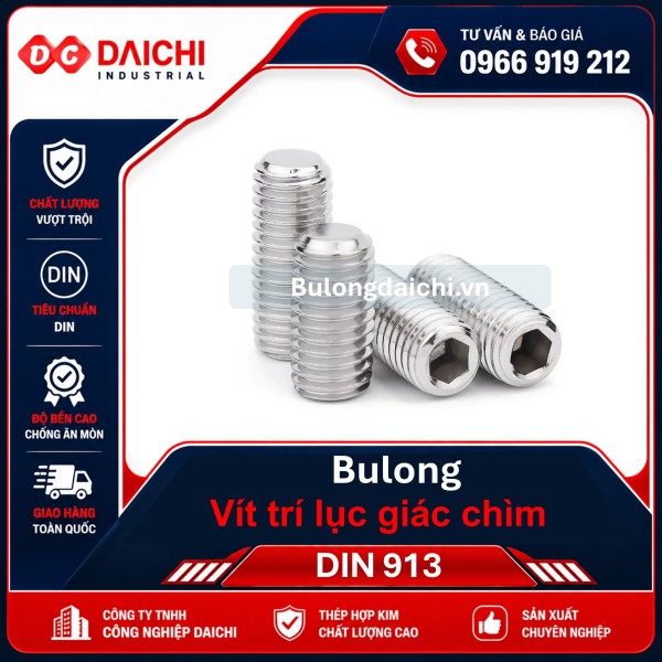 Bu Lông Inox Lục Giác Chìm Đầu Cầu DIN 7380