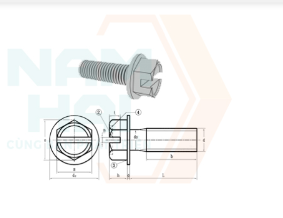 ANSI / ASME B 18.6.3 – 2013 – Bu lông liền long đen có rãnh ở đầu