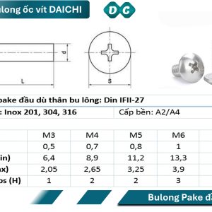 bulong ifi 27 inox dùng cho cơ khí