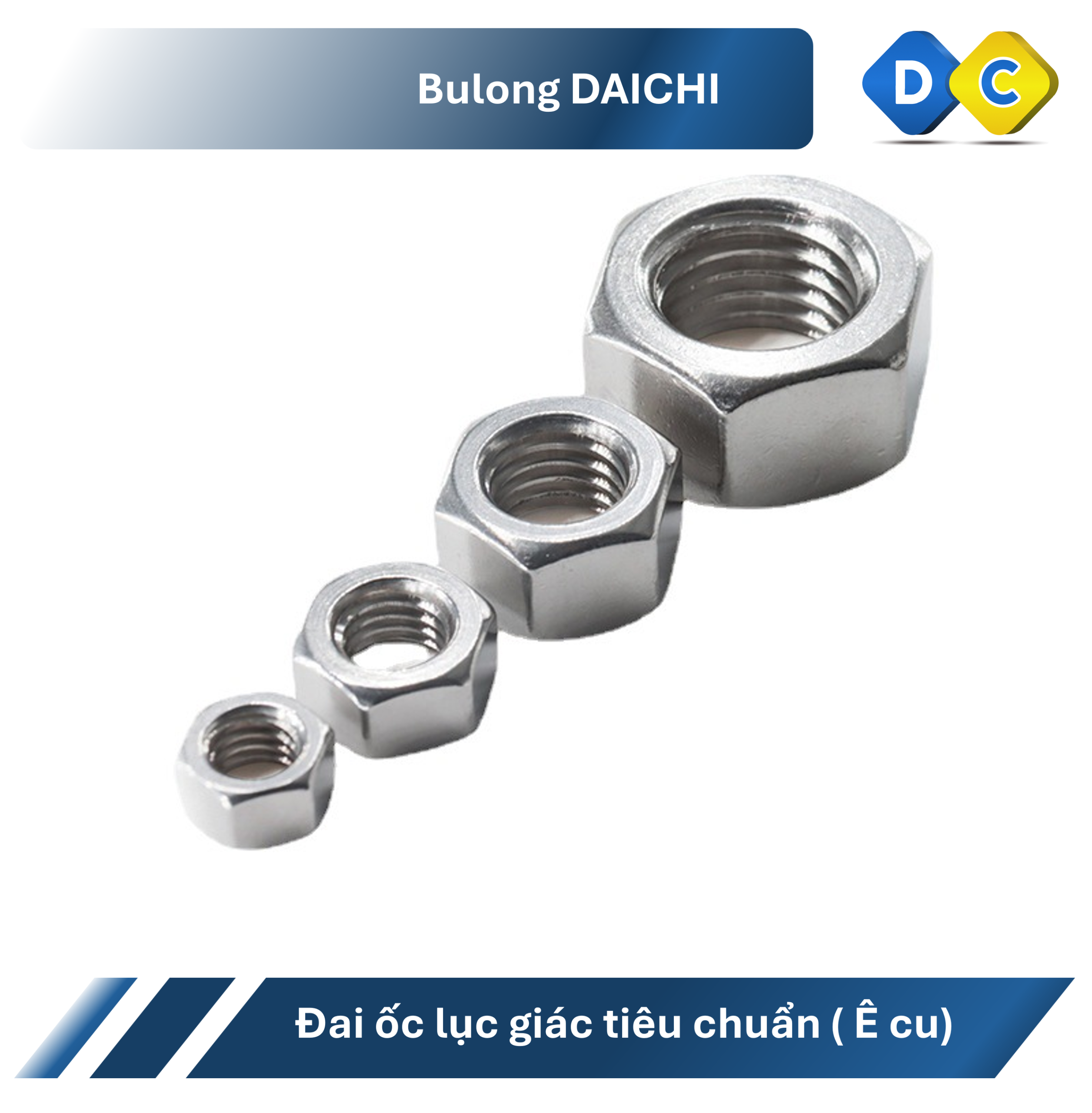 Đai Ốc (Ê Cu) Lục Giác DIN 934 Inox 201
