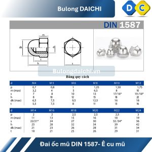 đai ốc mũ inox cơ khí