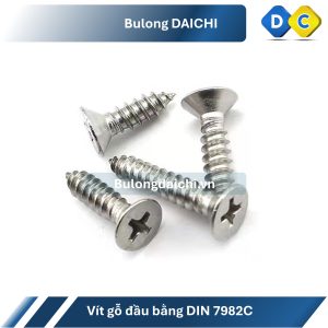 vít gỗ đầu bằng din 7982c inox 201