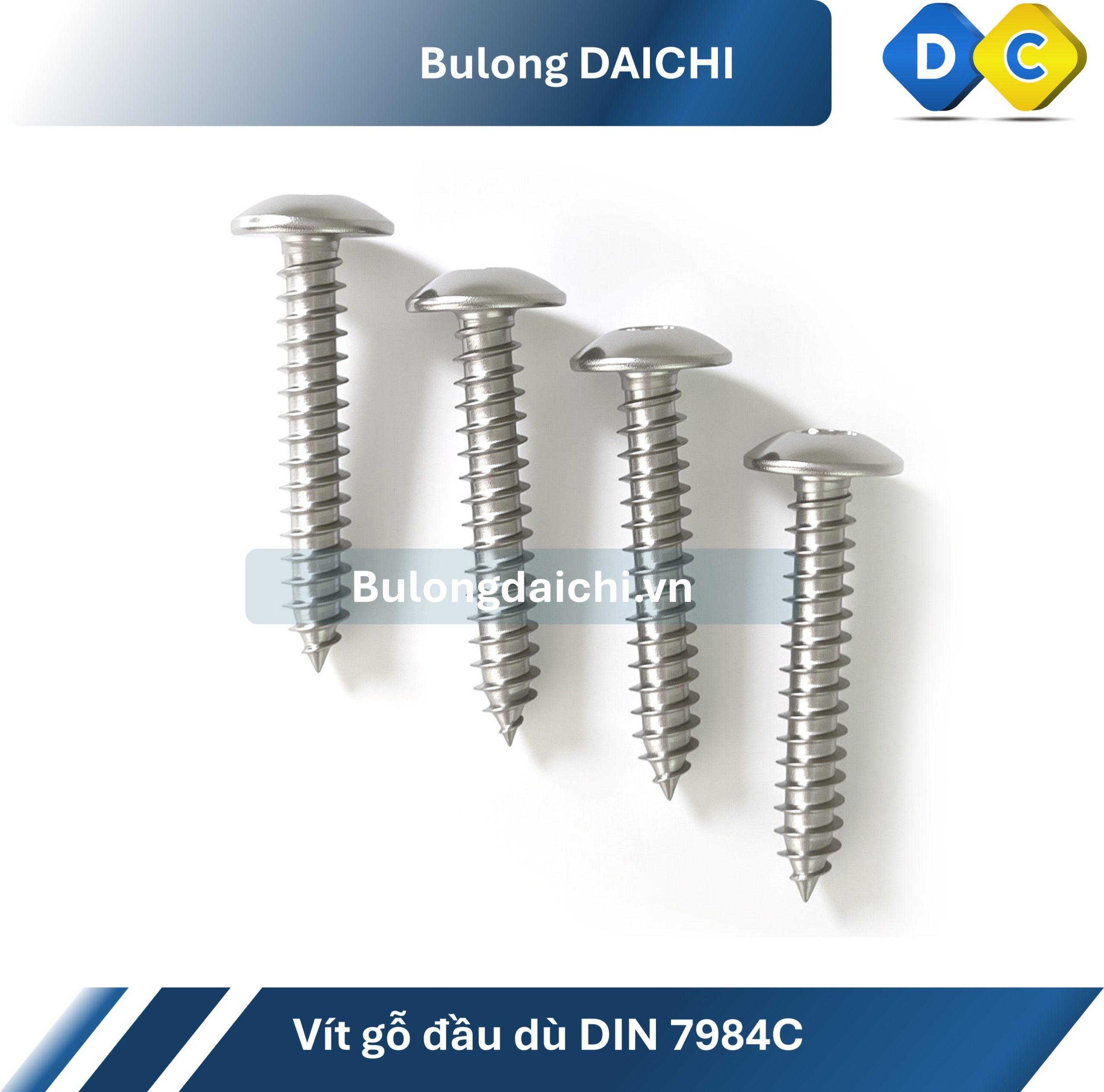 vít gỗ đầu dù inox