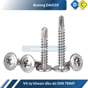 vít tự khoan đầu dù inox 410 din 7504t